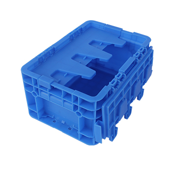 EU2315带盖塑料汽配周转箱蓝色